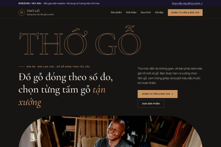 Mẫu giao diện xưởng mộc nội thất WZ-684