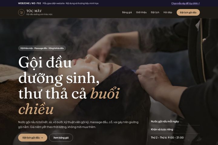 Mẫu giao diện gội đầu dưỡng sinh WZ-702