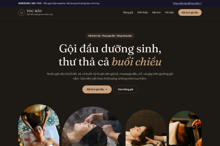 Mẫu giao diện gội đầu dưỡng sinh WZ-703