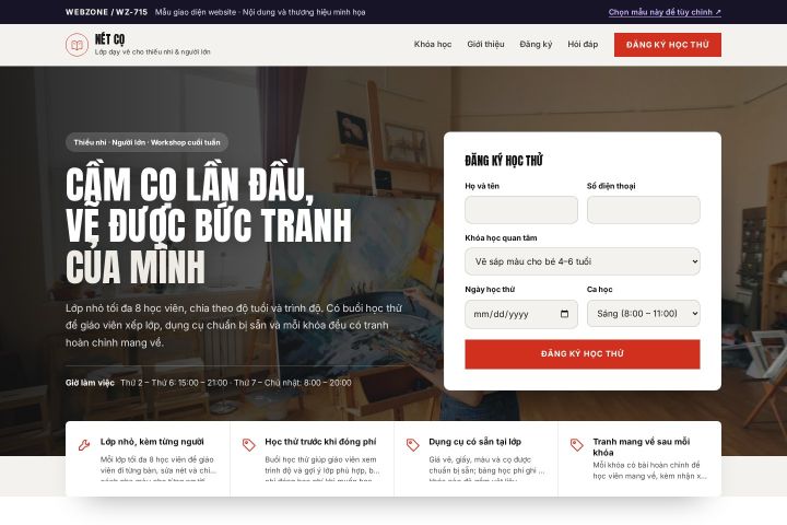 Mẫu giao diện lớp dạy vẽ WZ-715