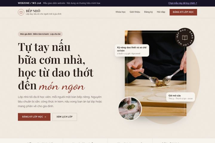 Mẫu giao diện lớp dạy nấu ăn WZ-716