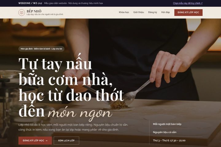 Mẫu giao diện lớp dạy nấu ăn WZ-717