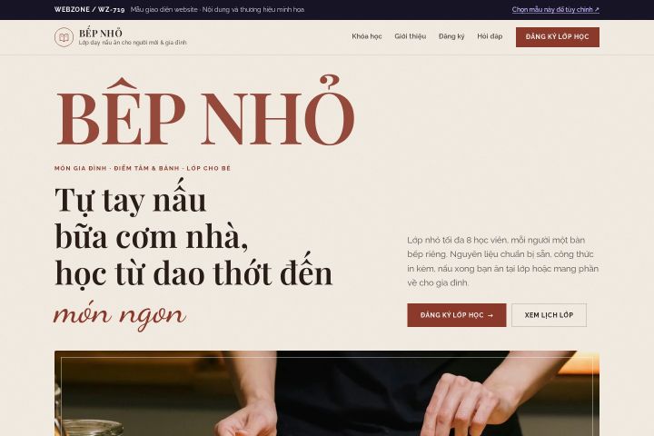 Mẫu giao diện lớp dạy nấu ăn WZ-719