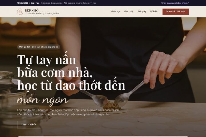 Mẫu giao diện lớp dạy nấu ăn WZ-720