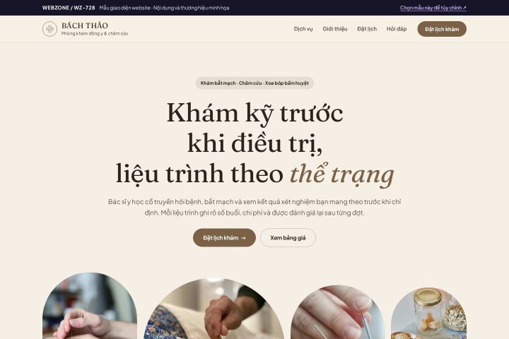 Mẫu giao diện phòng khám đông y & châm cứu WZ-728