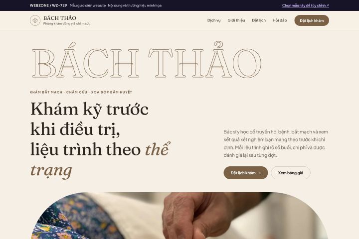 Mẫu giao diện phòng khám đông y & châm cứu WZ-729