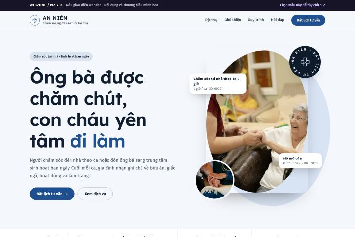 Mẫu giao diện chăm sóc người cao tuổi WZ-731