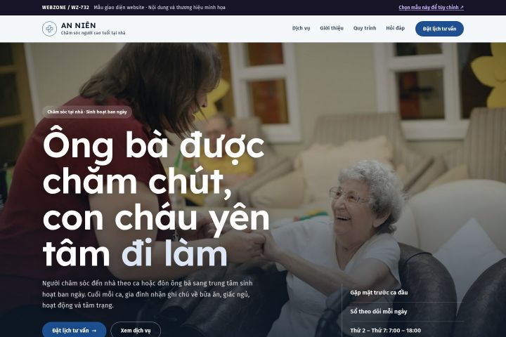 Mẫu giao diện chăm sóc người cao tuổi WZ-732
