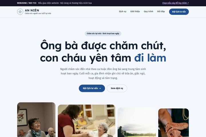 Mẫu giao diện chăm sóc người cao tuổi WZ-733