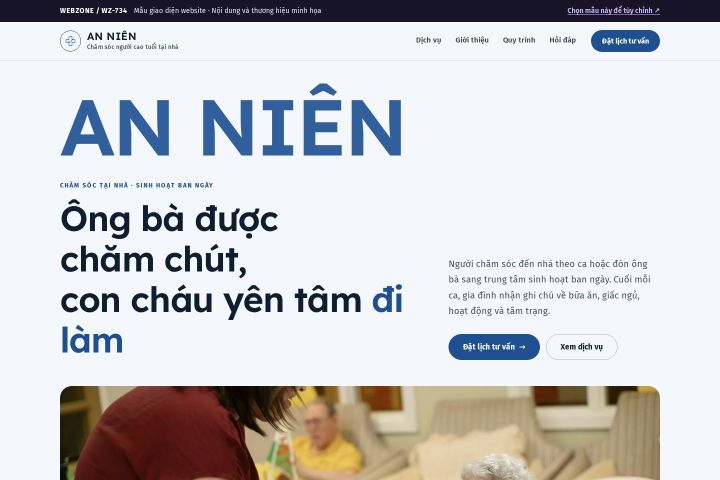 Mẫu giao diện chăm sóc người cao tuổi WZ-734