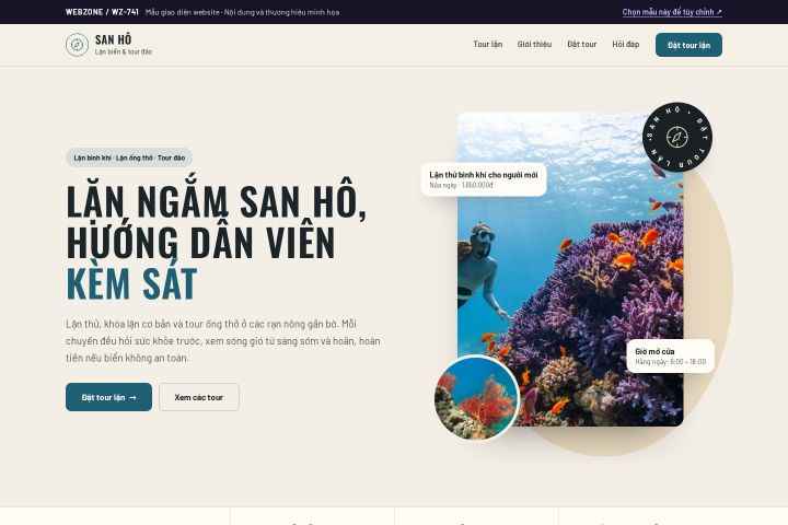 Mẫu giao diện lặn biển & tour đảo WZ-741