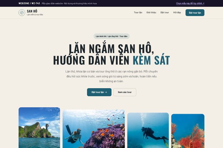 Mẫu giao diện lặn biển & tour đảo WZ-743