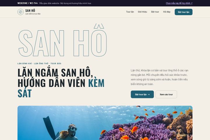 Mẫu giao diện lặn biển & tour đảo WZ-744