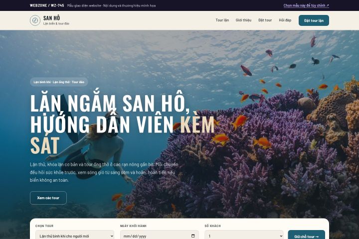 Mẫu giao diện lặn biển & tour đảo WZ-745