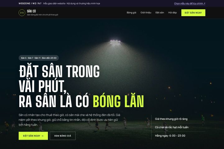 Mẫu giao diện sân bóng đá mini WZ-747