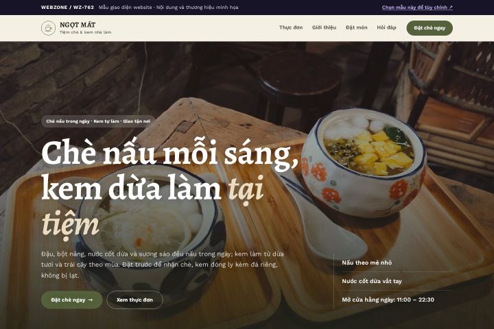 Mẫu giao diện tiệm chè & kem WZ-762