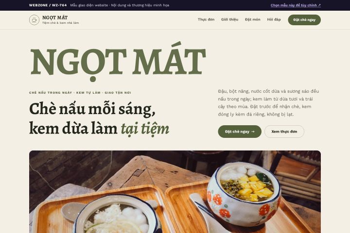 Mẫu giao diện tiệm chè & kem WZ-764