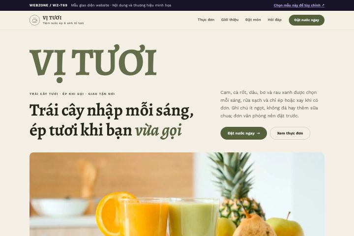 Mẫu giao diện nước ép & sinh tố WZ-769