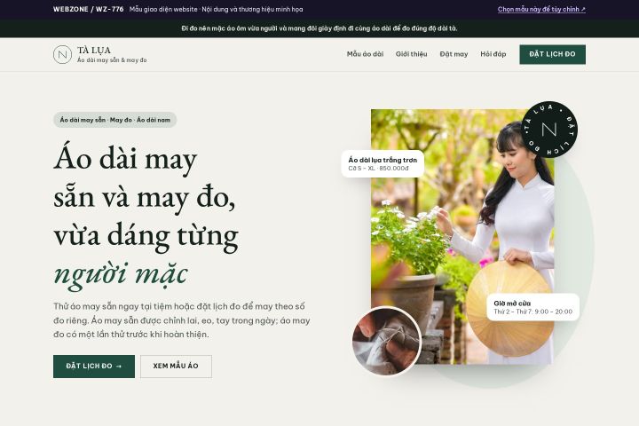 Mẫu giao diện áo dài may sẵn & may đo WZ-776