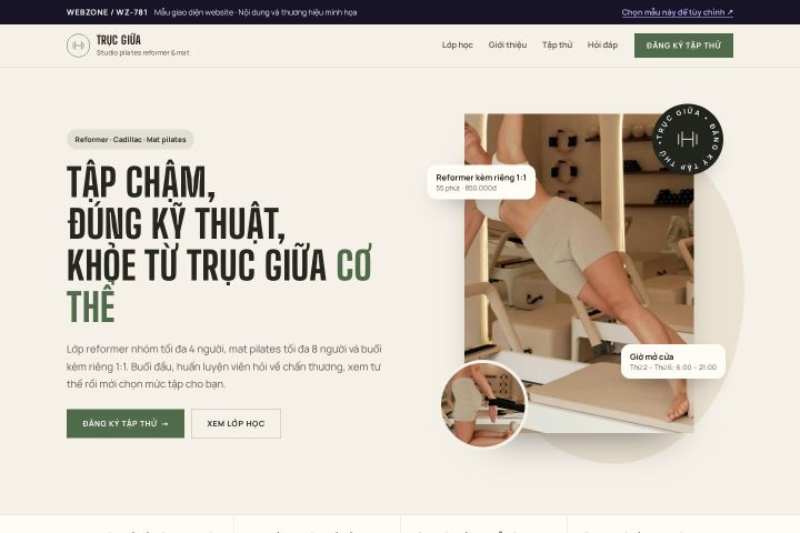 Mẫu giao diện studio pilates WZ-781