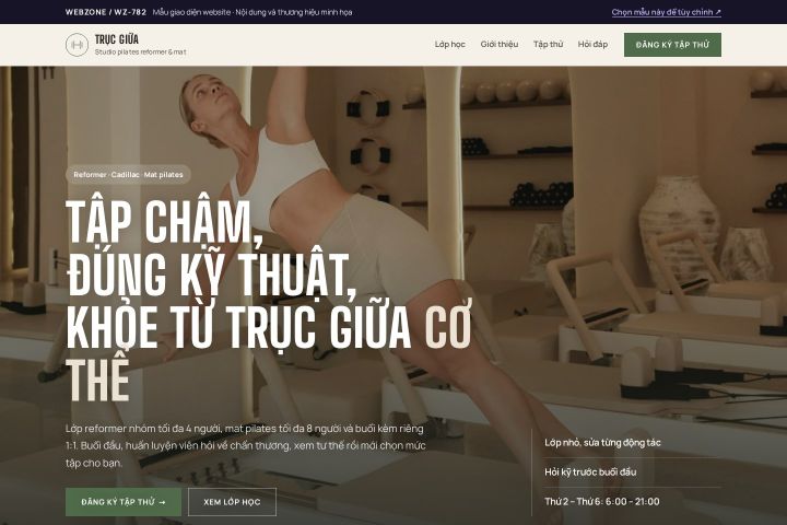 Mẫu giao diện studio pilates WZ-782