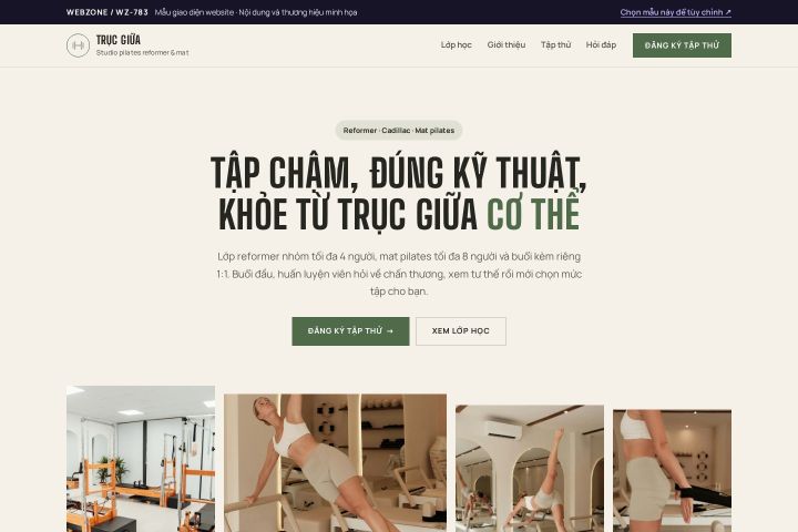 Mẫu giao diện studio pilates WZ-783