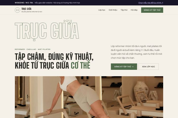 Mẫu giao diện studio pilates WZ-784
