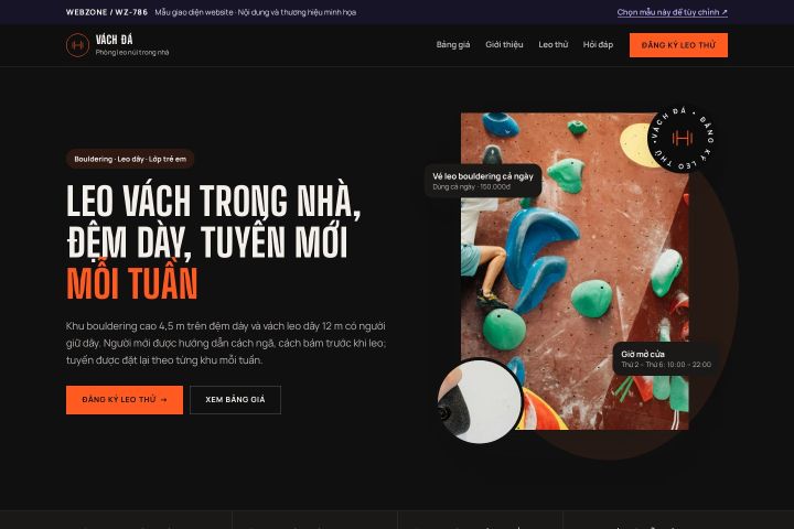 Mẫu giao diện phòng leo núi trong nhà WZ-786