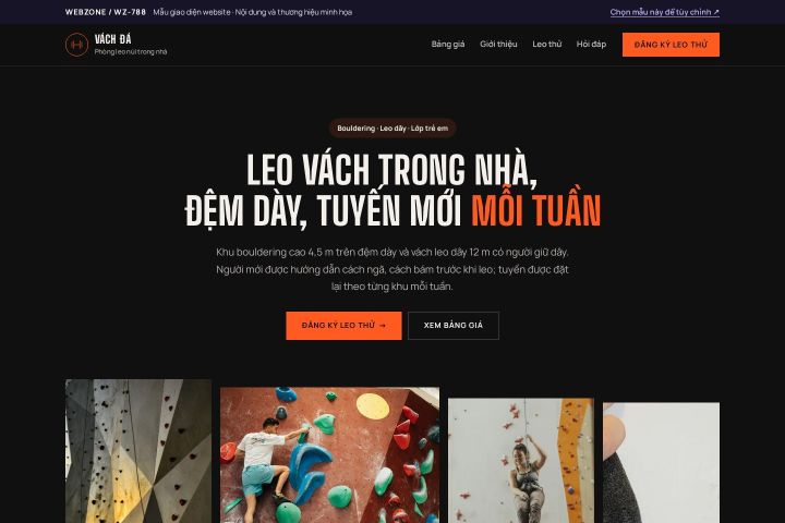 Mẫu giao diện phòng leo núi trong nhà WZ-788