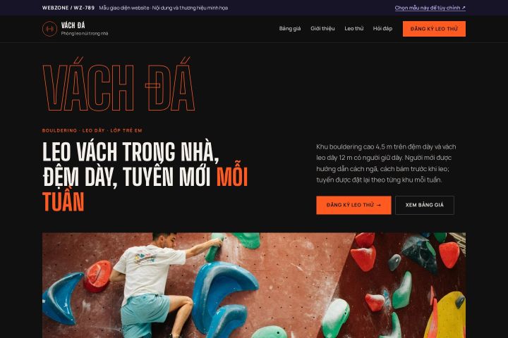 Mẫu giao diện phòng leo núi trong nhà WZ-789
