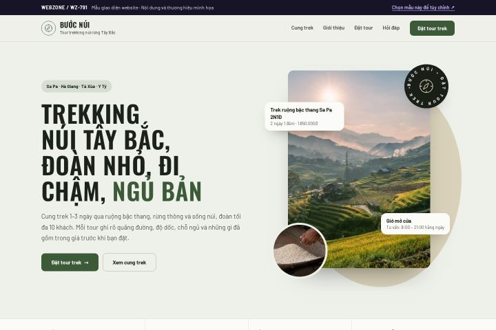 Mẫu giao diện tour trekking WZ-791