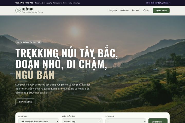 Mẫu giao diện tour trekking WZ-792