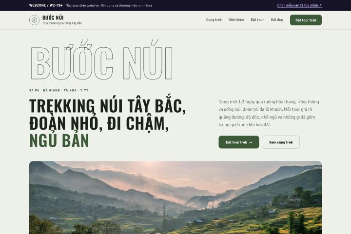 Mẫu giao diện tour trekking WZ-794