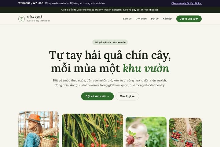 Mẫu giao diện vườn trái cây tham quan WZ-803