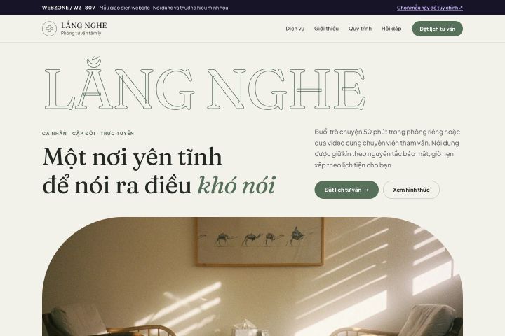 Mẫu giao diện phòng tư vấn tâm lý WZ-809