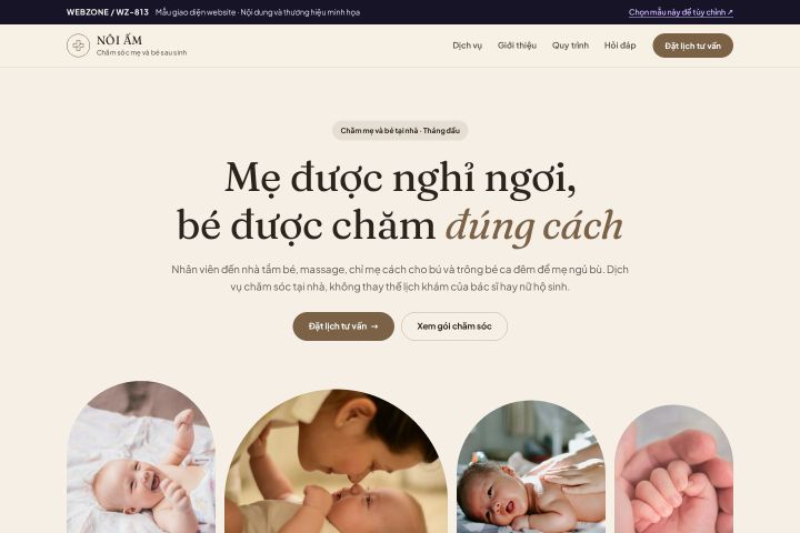 Mẫu giao diện chăm sóc mẹ và bé sau sinh WZ-813