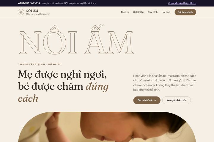 Mẫu giao diện chăm sóc mẹ và bé sau sinh WZ-814