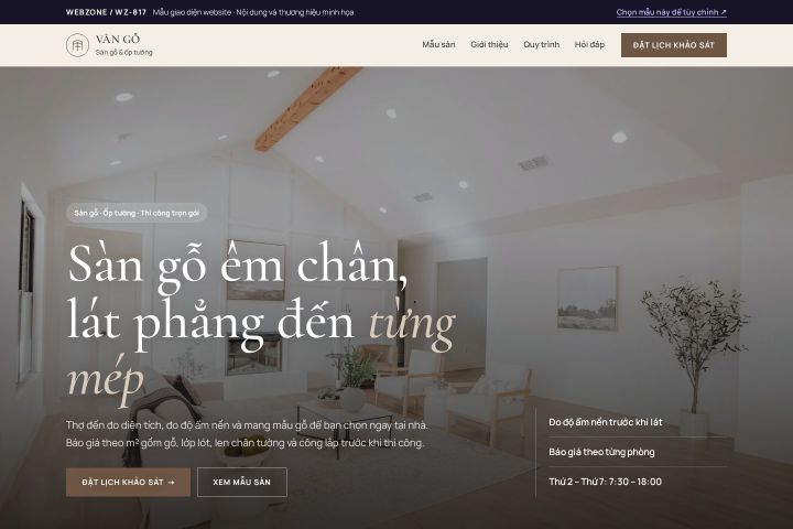 Mẫu giao diện sàn gỗ & ốp tường WZ-817