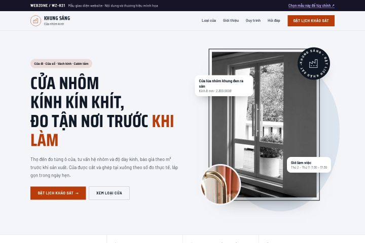 Mẫu giao diện cửa nhôm kính WZ-821