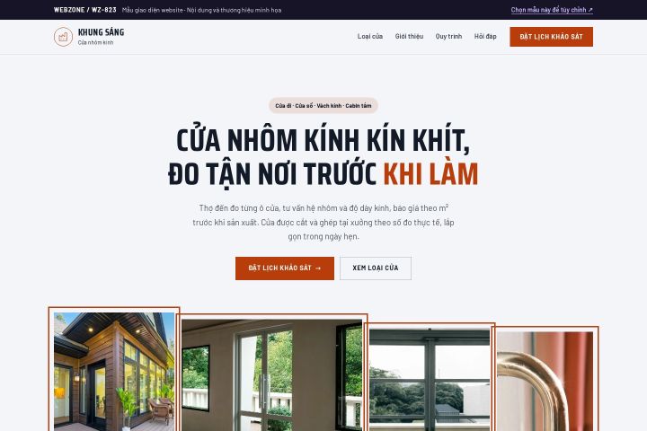 Mẫu giao diện cửa nhôm kính WZ-823