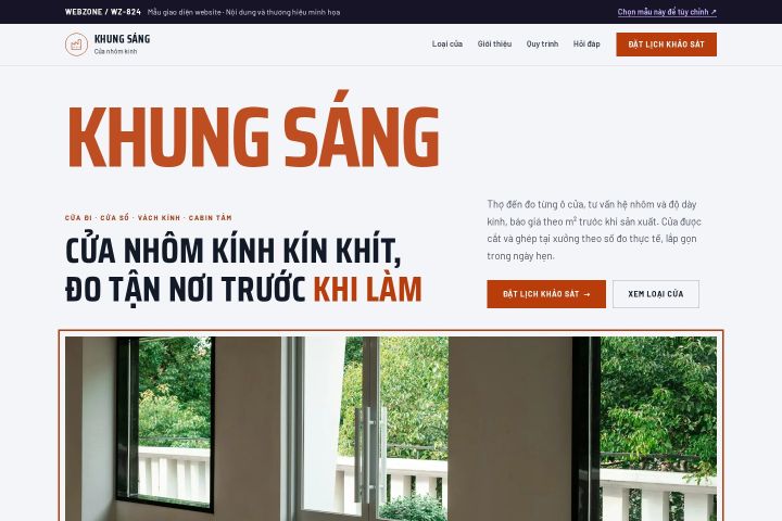 Mẫu giao diện cửa nhôm kính WZ-824