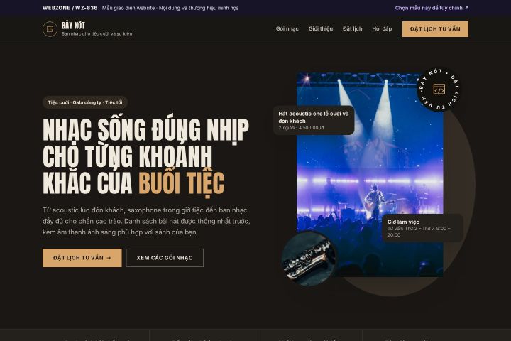 Mẫu giao diện ban nhạc biểu diễn sự kiện WZ-836