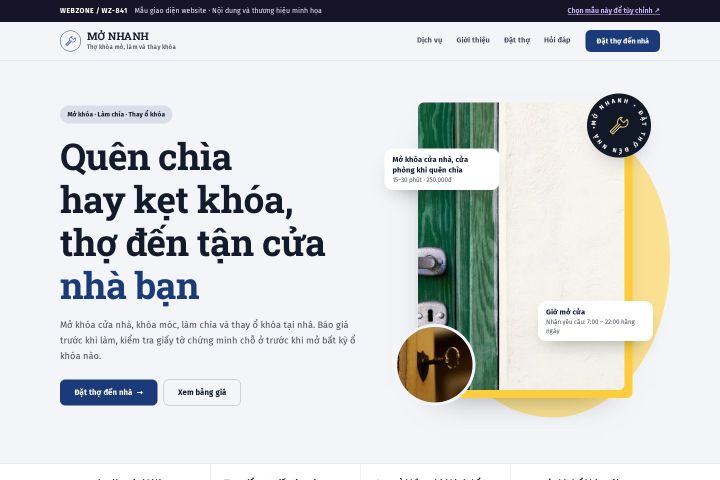 Mẫu giao diện thợ khóa WZ-841