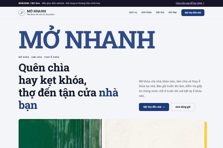 Mẫu giao diện thợ khóa WZ-844