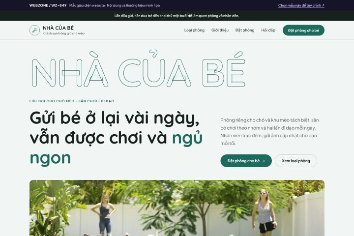 Mẫu giao diện khách sạn thú cưng WZ-849