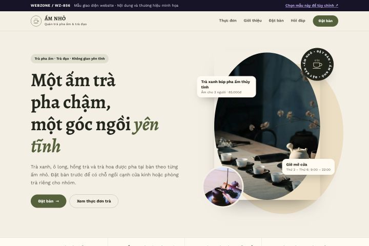 Mẫu giao diện quán trà & trà đạo WZ-856