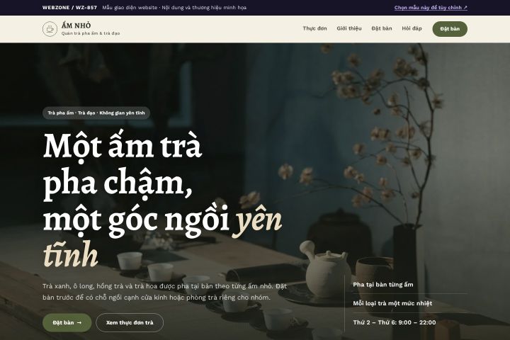 Mẫu giao diện quán trà & trà đạo WZ-857