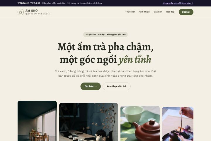 Mẫu giao diện quán trà & trà đạo WZ-858