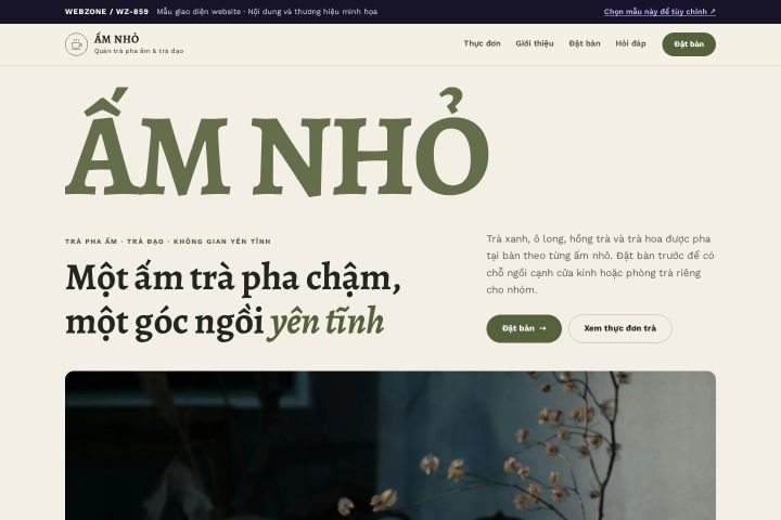 Mẫu giao diện quán trà & trà đạo WZ-859