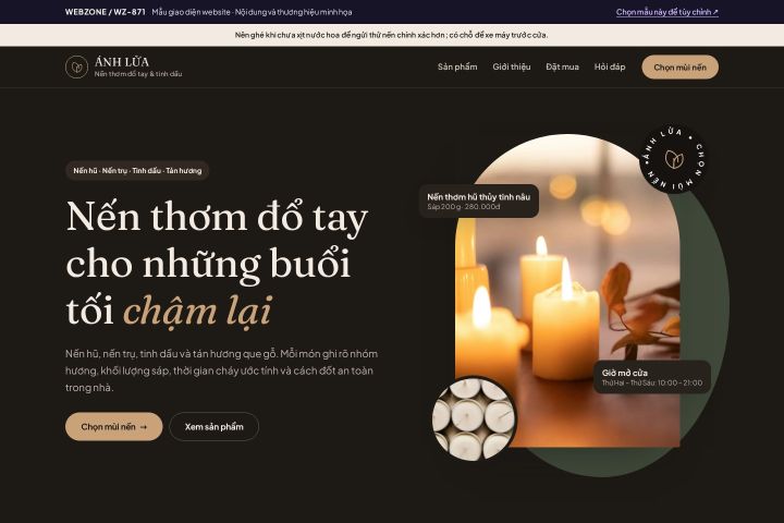 Mẫu giao diện nến thơm & tinh dầu WZ-871